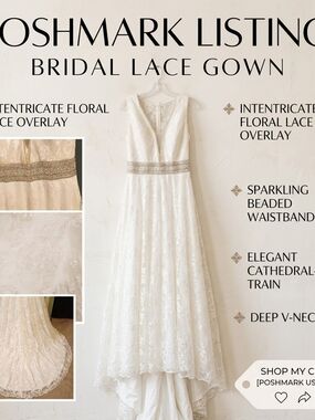 Bridal Lace Gown with Sparkling Beaded Waistband - Ivory